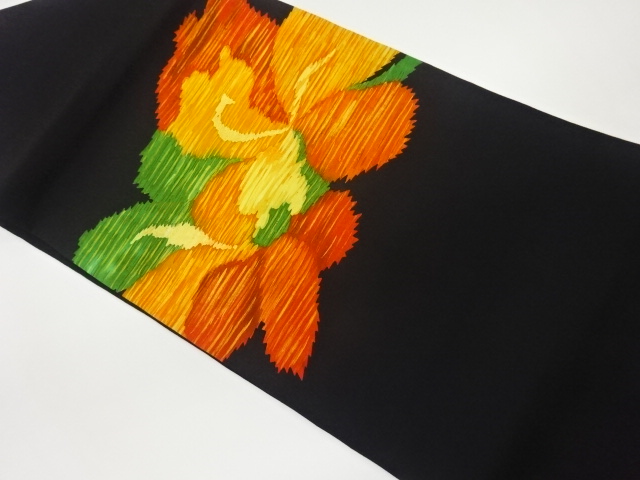 塩瀬抽象花模様名古屋帯